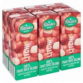 Rhodes 100% Juice Litchi (6x200ml)