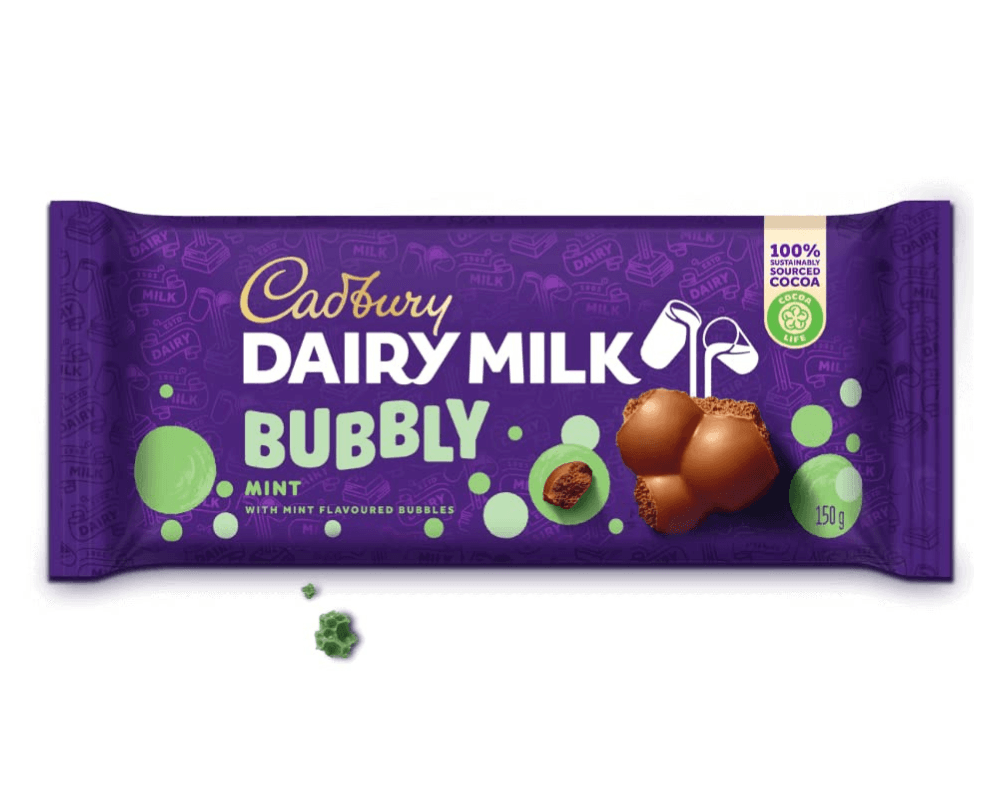 Cadbury Bubbly Mint Cho Slab (6x150g)🍫