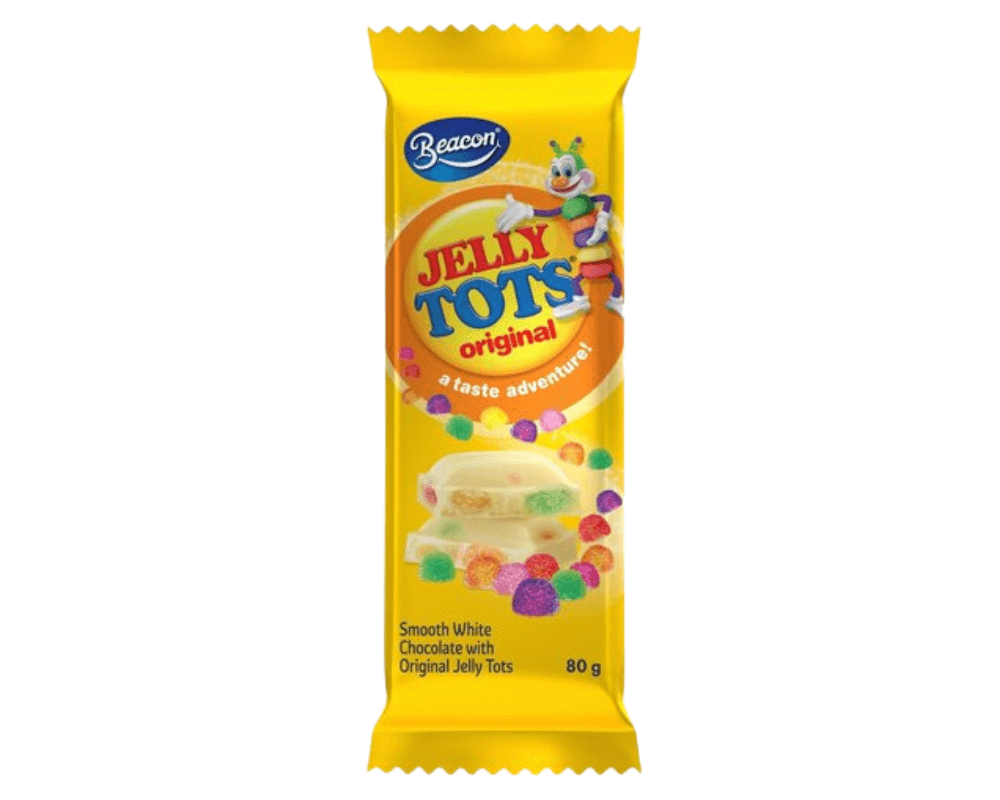 Jelly Tots White Chocolate Slab (12 X 80g)