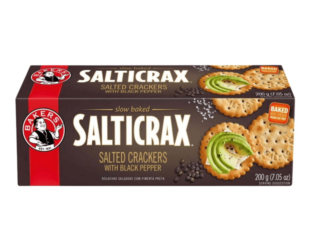 Bakers Salticrax Black Pepper (4x200g)