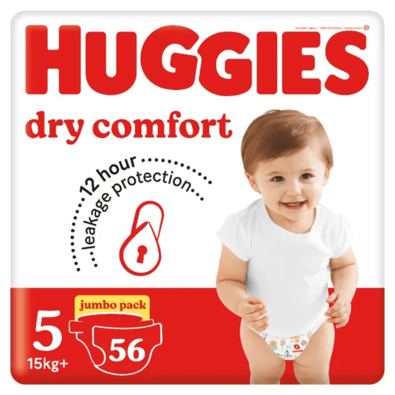 Huggies Dry Comfort Jumbo Diapers – Size 5 (1x56s)