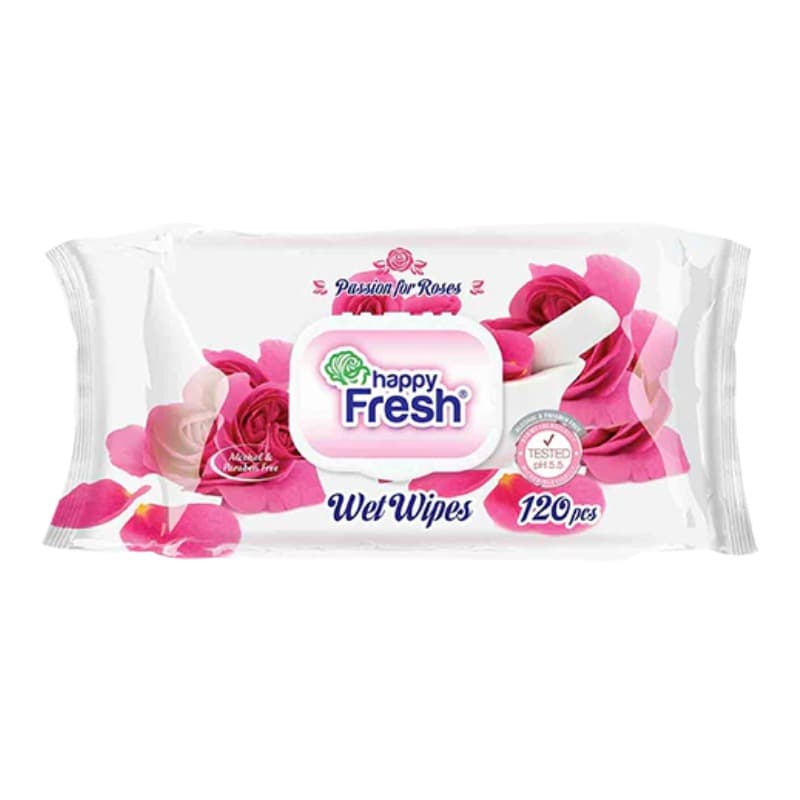 Happy Fresh Wet Wipes Passion For Rose(1x120s)