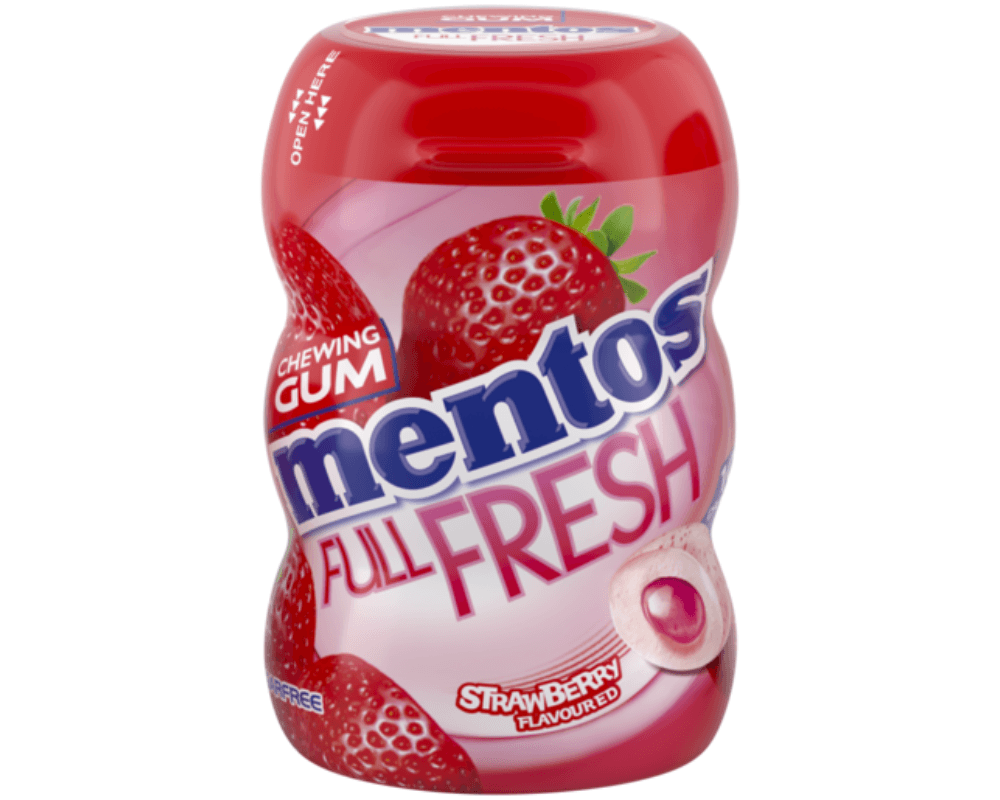 Mentos Chewing Gum Bottle Strawberry (15 x 10's) 🍫