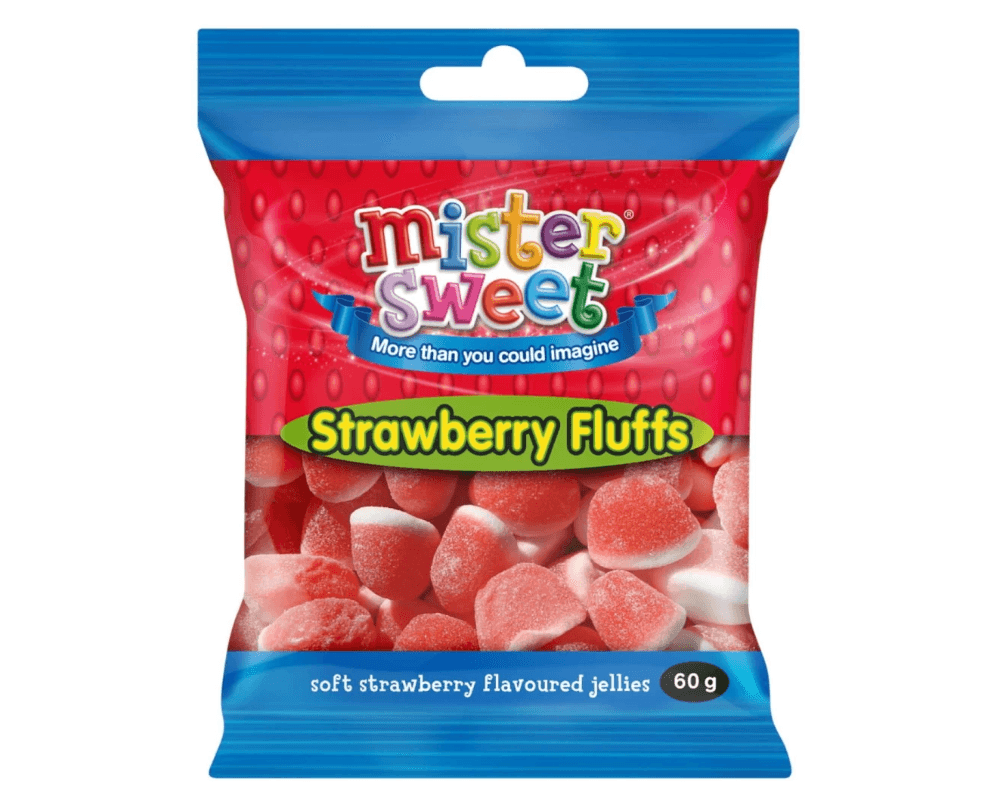 Mister Sweets Strawberry Fluffs (24 x 60g)🍫
