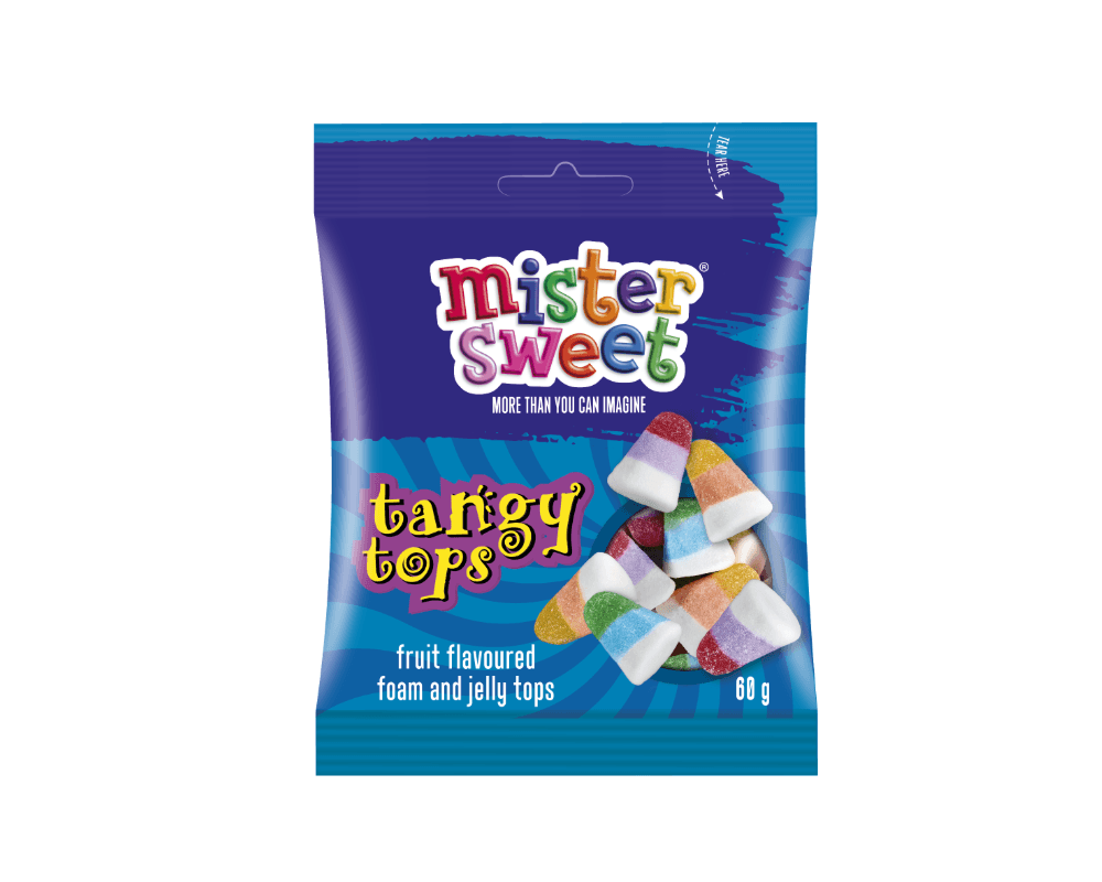 Mister Sweets Tangy Tops (24 x 60g)🍫