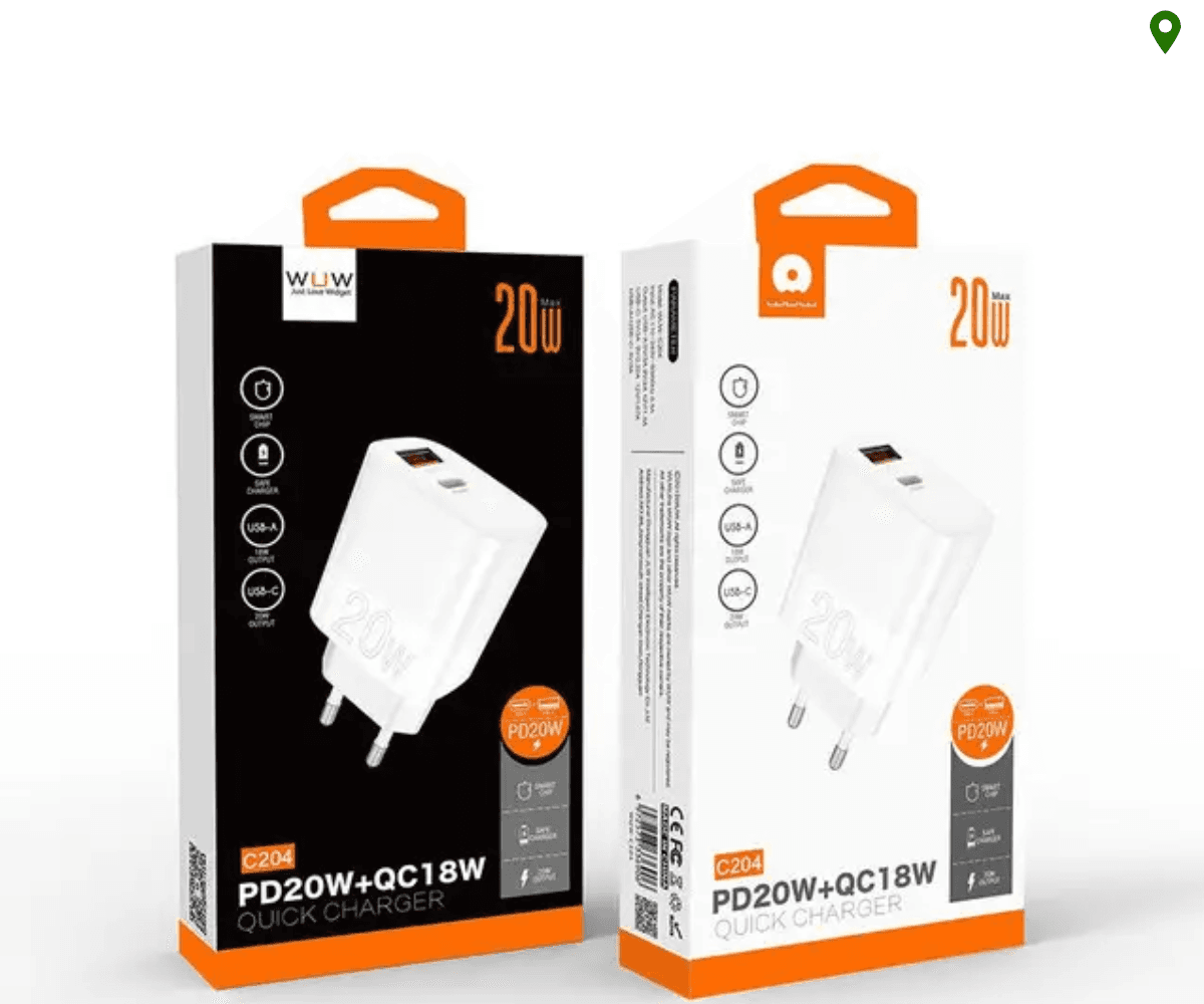 WUW Charger Head Fast Charging C204 – White (Type-C)