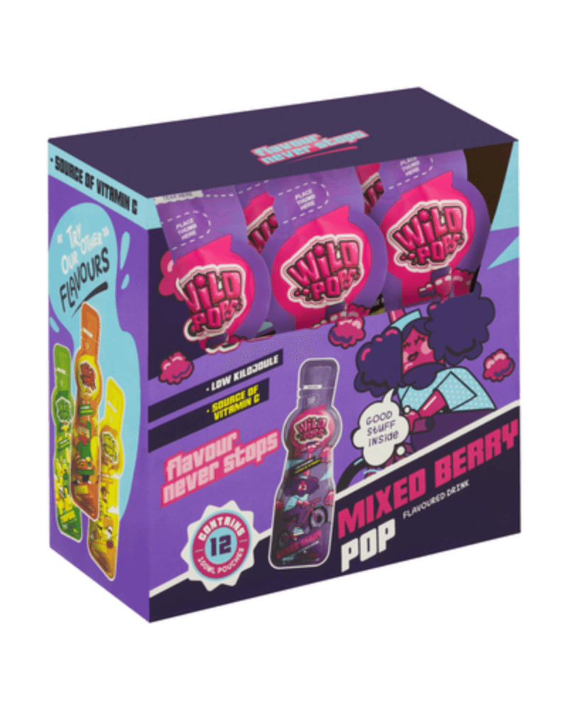 Wild Pops Mixed Berry Pop Flavoured Drink (12x100ml)