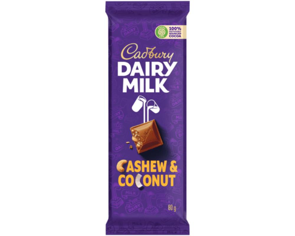 Cadbury Slabs Cashew & Coconut (12 x 80g) 🍫