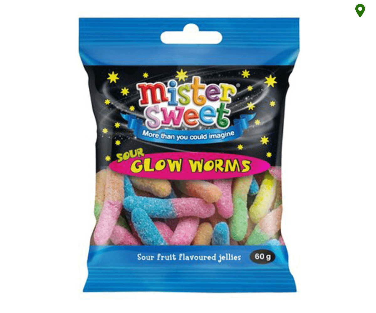 Mister Sweets Glow Worms (24 x 60g) 🍫