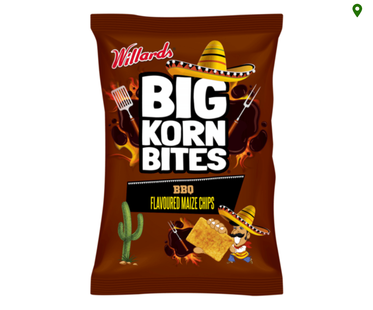 Willards Big Korn Bites BBQ (6 x 120g) 🍫